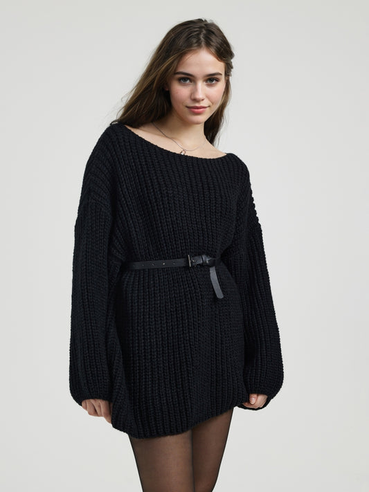 Belted Knit Pullover 116269