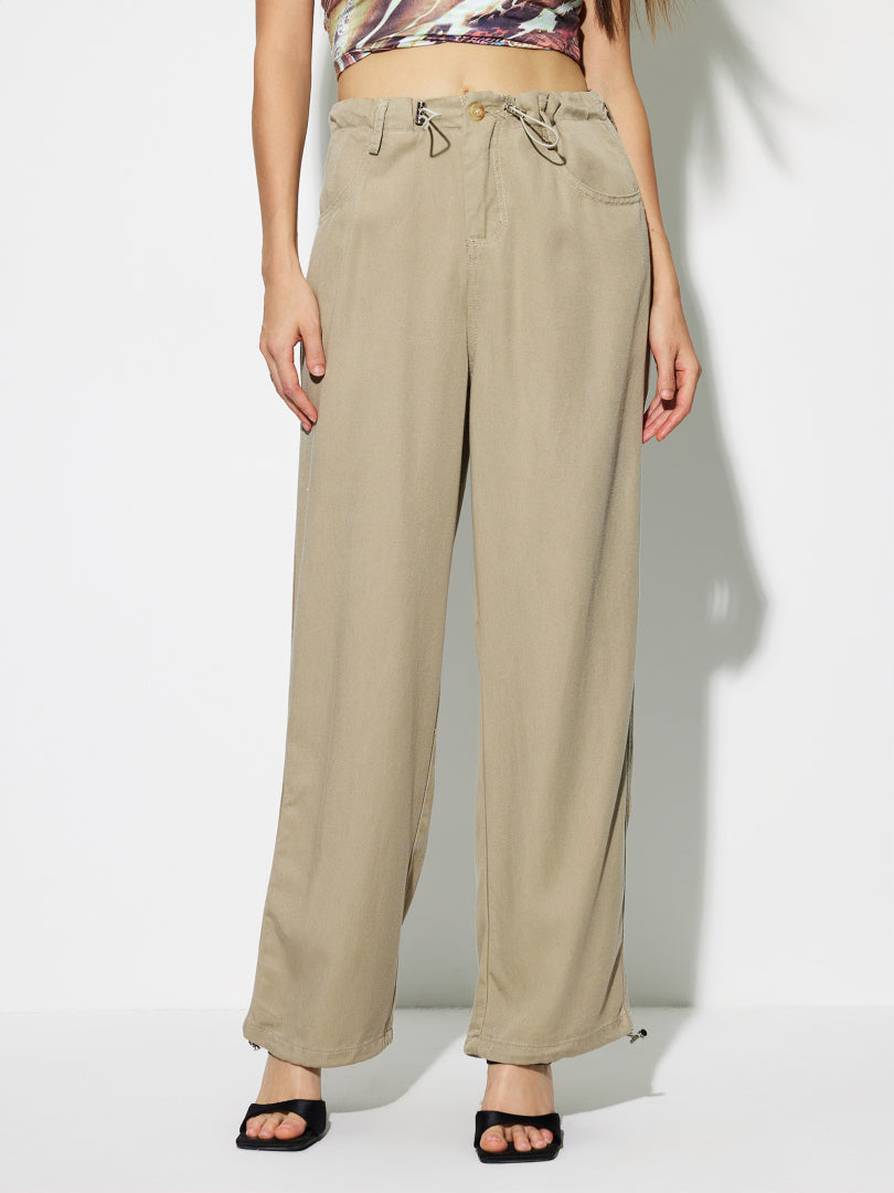 Gathered Straight Leg Jeans 1274552