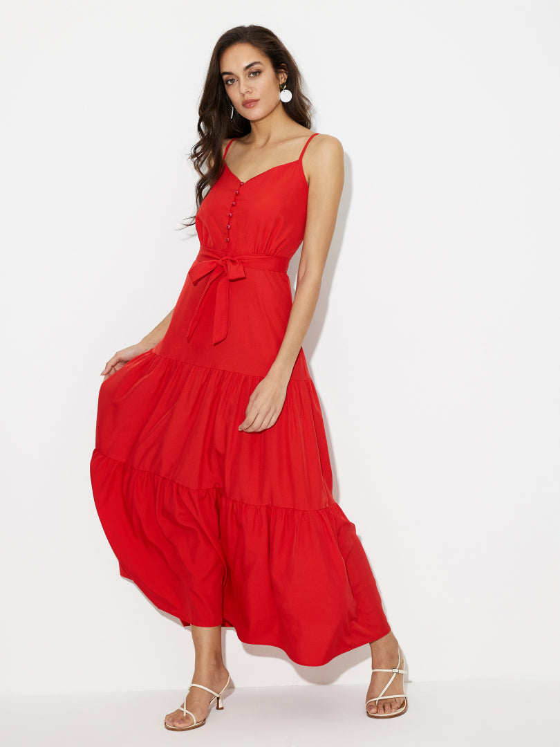 Buttoned A-Line Dress 119352