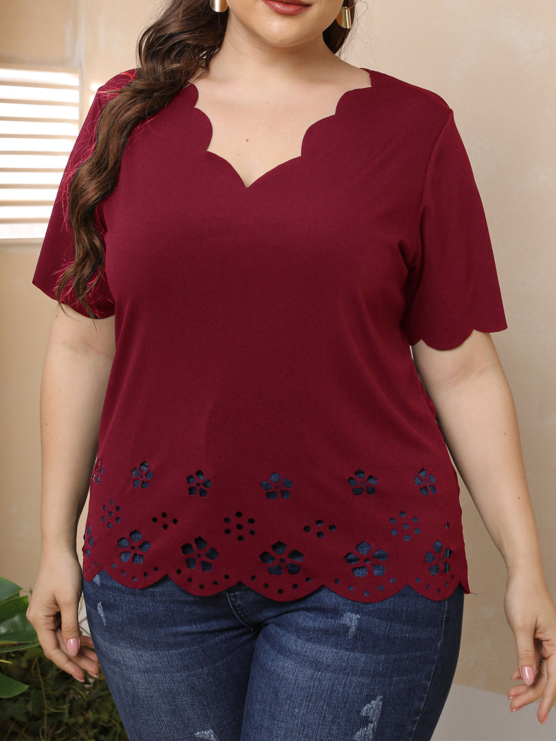 Plus Size Cut Out Plus Size Tops 1250492