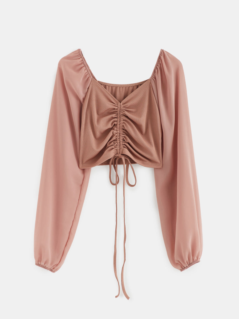 وردەکاری پەیوەندیکردن Ruched Crop Top 120583