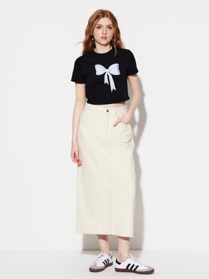 Denim A-Line Skirt 1281352