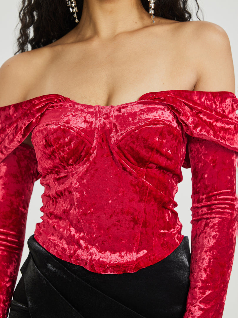 Bardot Top With Detached Sleeves 116815