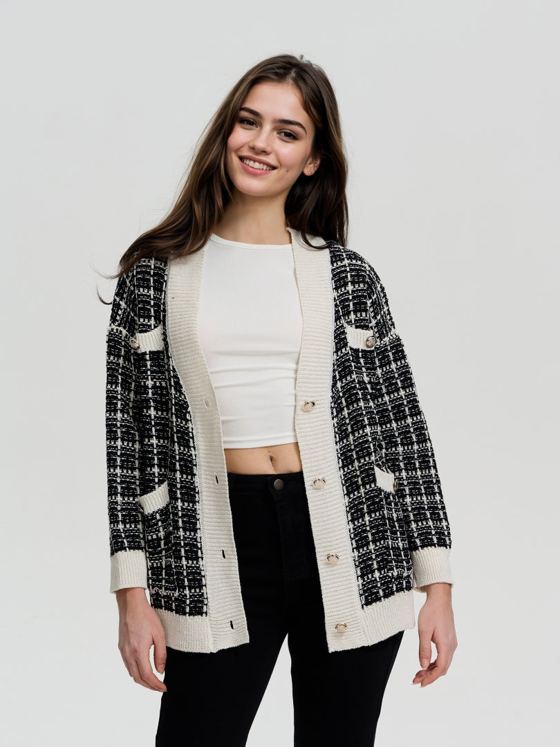 Buttoned Knit Cardigan 116513