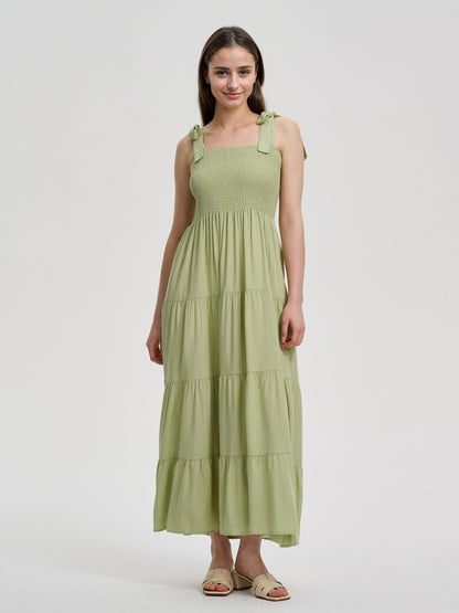 Smocking A-Line Dress 114083