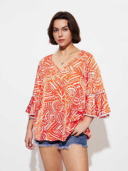 Plus Size Patchwork Plus Size Tops 1273332