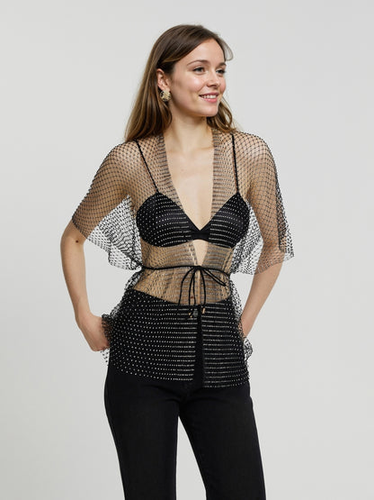 Sheer Placket Blouse 114571