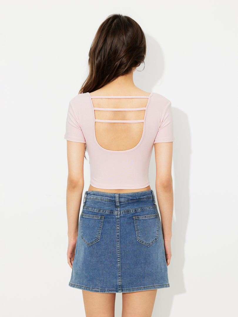 Open Back Pullover T-Shirt 119211