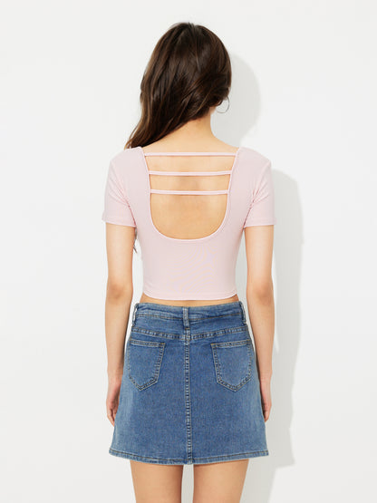 Open Back Pullover T-Shirt 119211