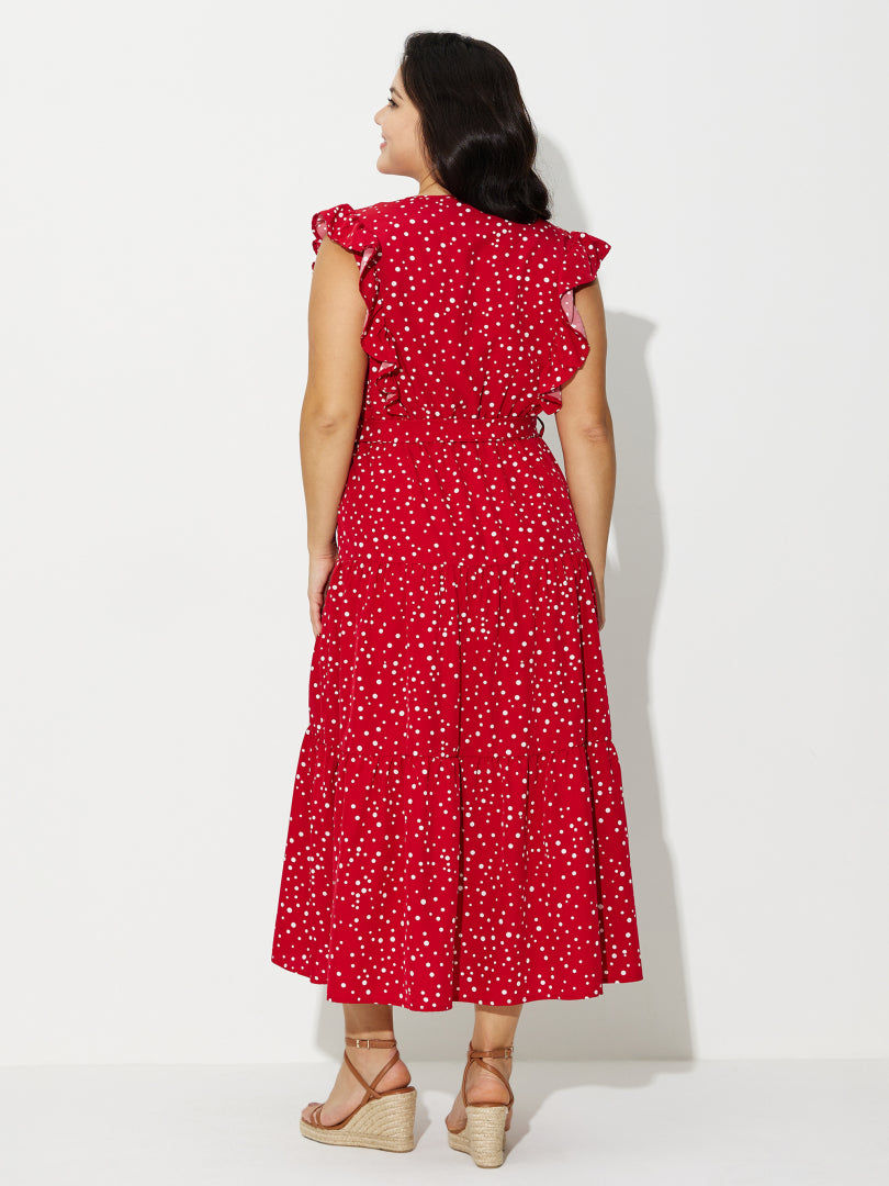 Plus Size Ruffle A-Line Dress 121189
