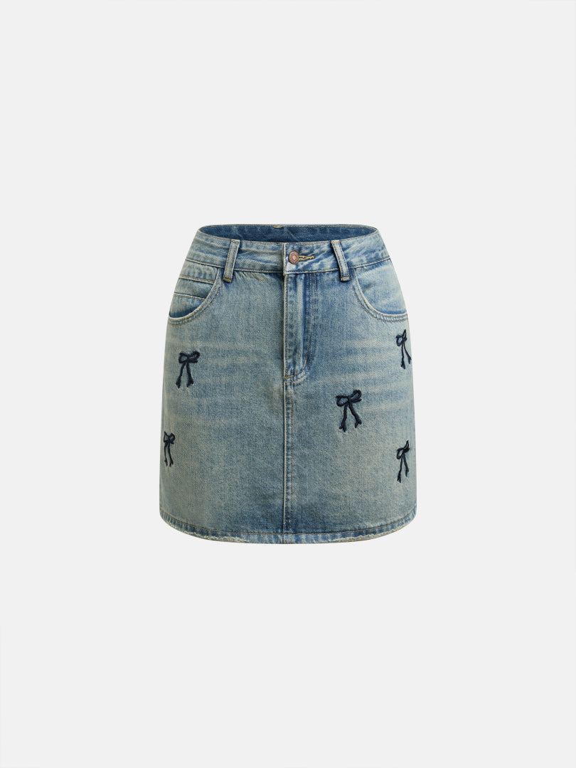 Denim A-Line Skirt 1280622