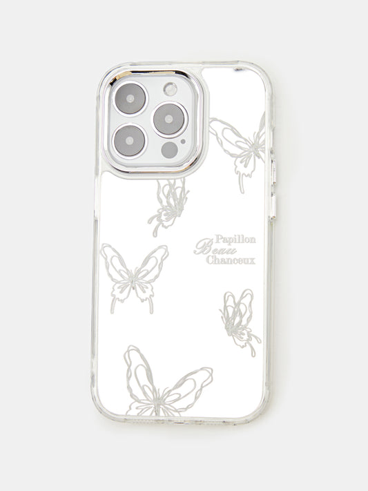 Silver Butterfly Mirror Phone Case 1261712