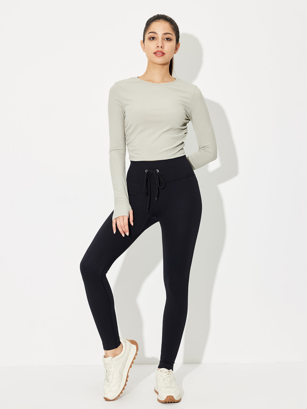Drawstring Closure Gym Tights 118314