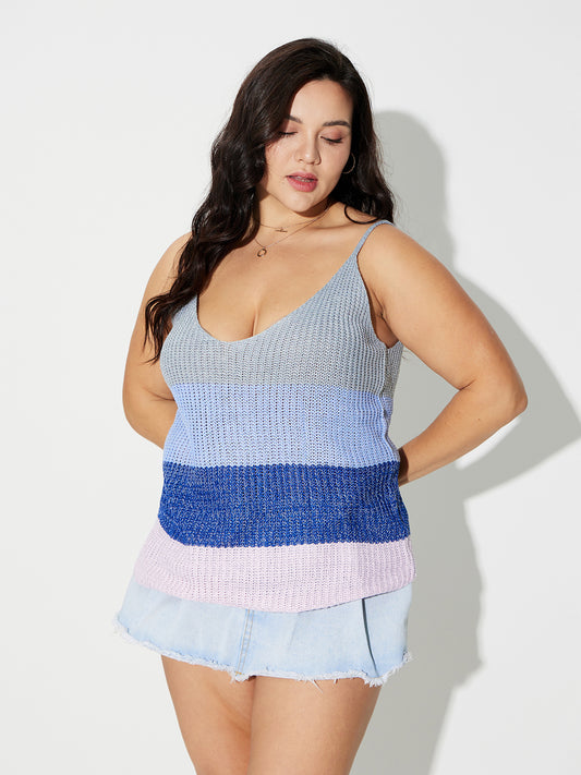 Plus Size Striped A-Line Top 120538