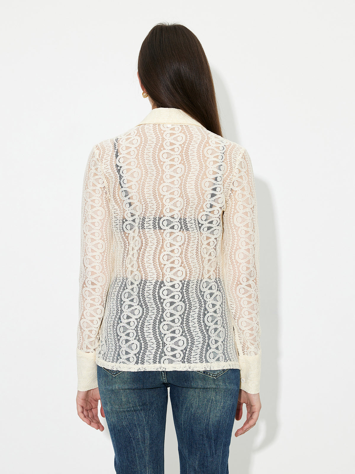 Sheer Placket Blouse 117972