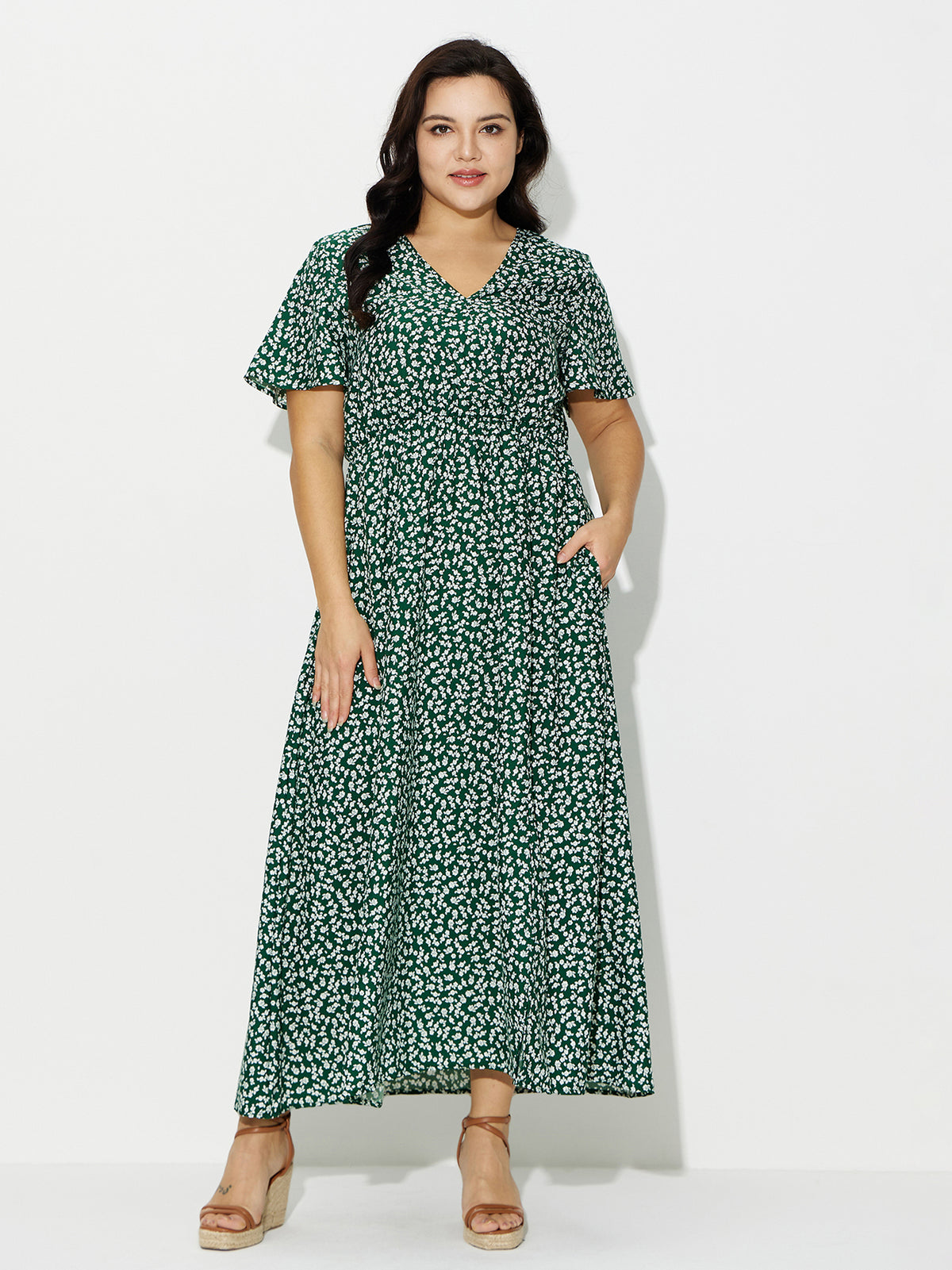 Plus Size Printed A-Line Dress 121183