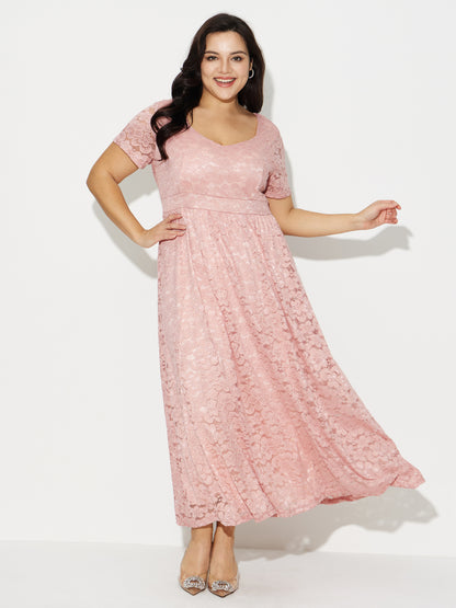 Plus Size Lace A-Line Dress 121227