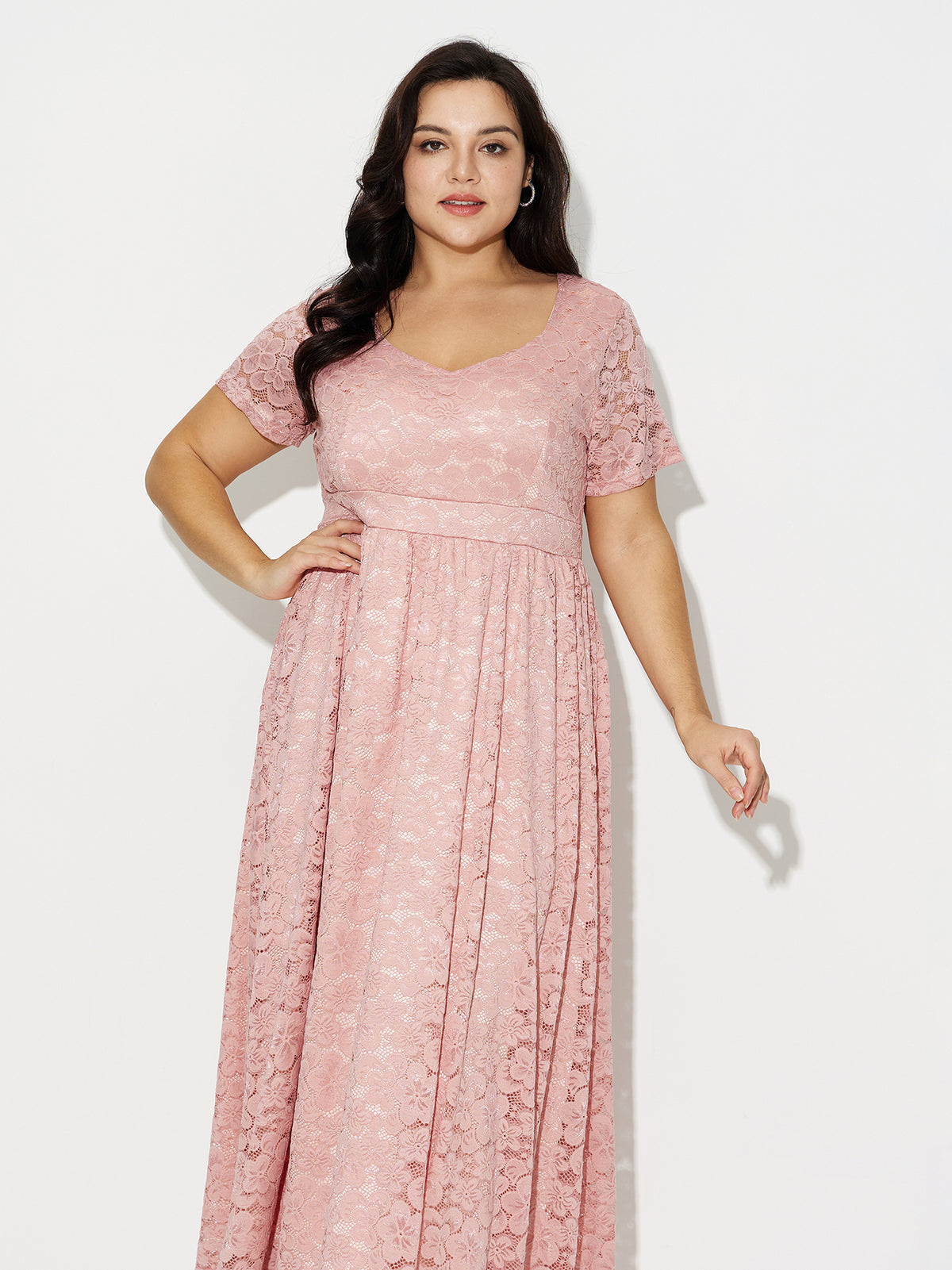 Plus Size Lace A-Line Dress 121227
