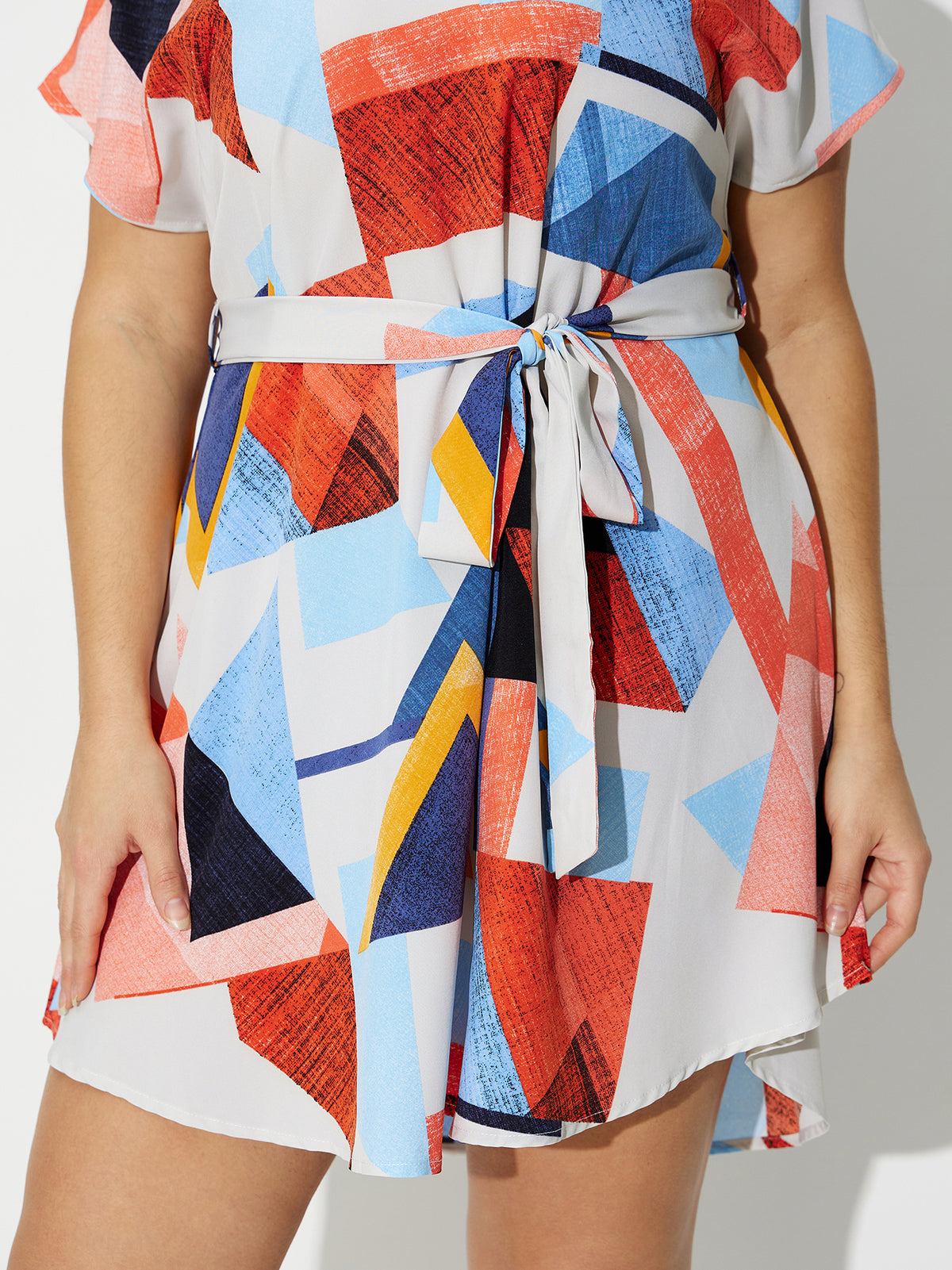 Plus Size Printed A-Line Dress 121340