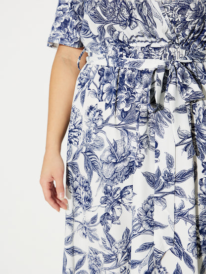 Plus Size Tied A-Line Dress 120656