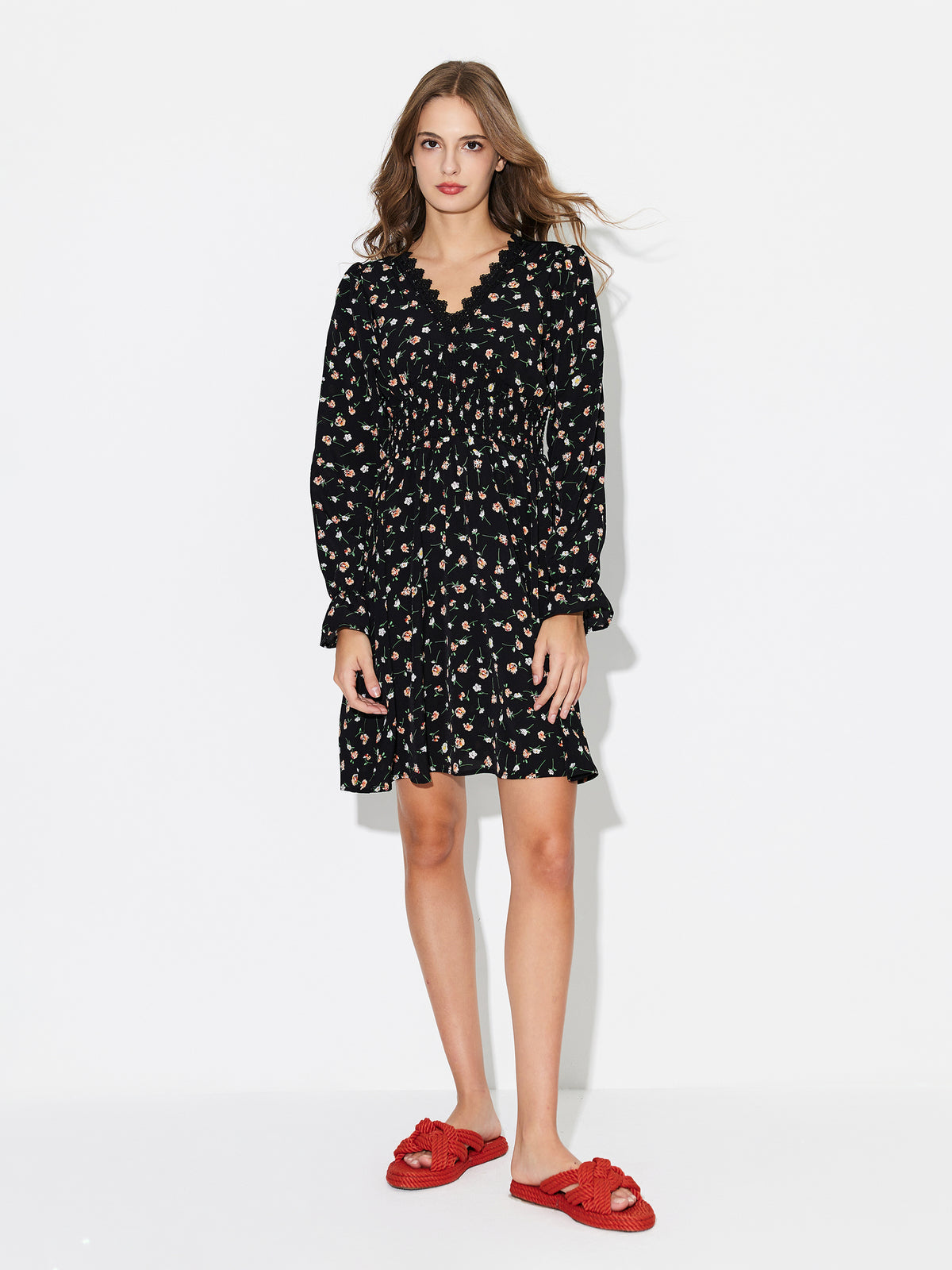 Ruffle A-Line Dress 119306