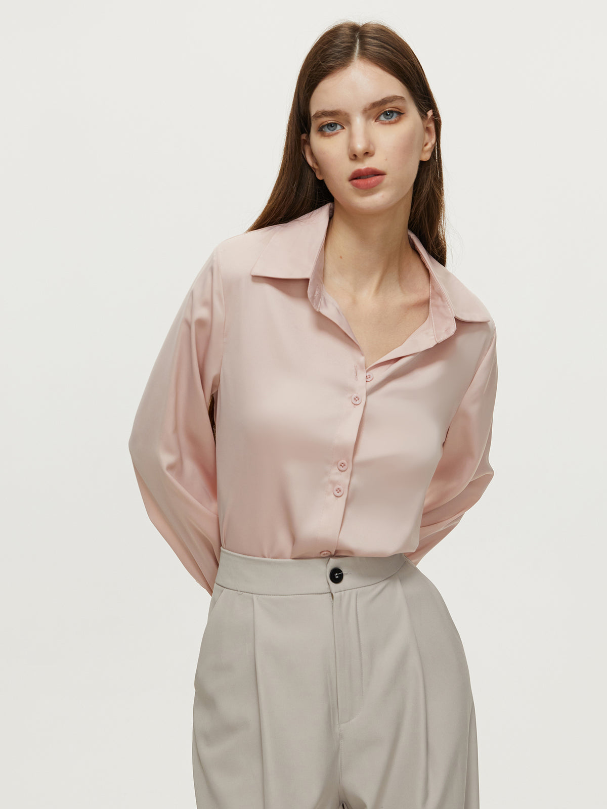 Basic Satin Blouse 108557