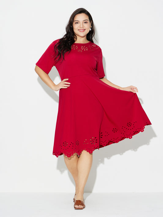 Plus Size Cut Out Detail Dress 120536
