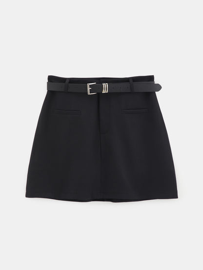 Belted A-Line Skirt 118851