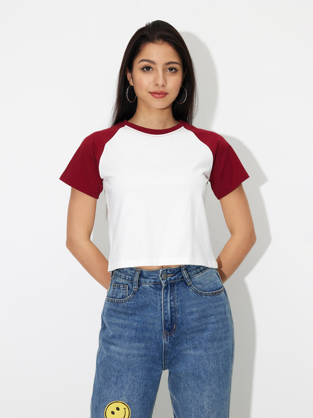 Raglan Sleeve Crop T-Shirt 121300