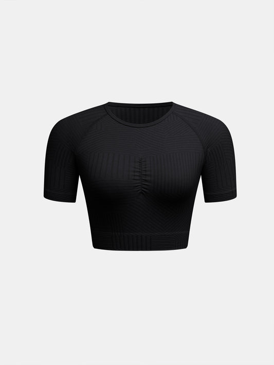 Striped Cropped Sports T-Shirt 120347