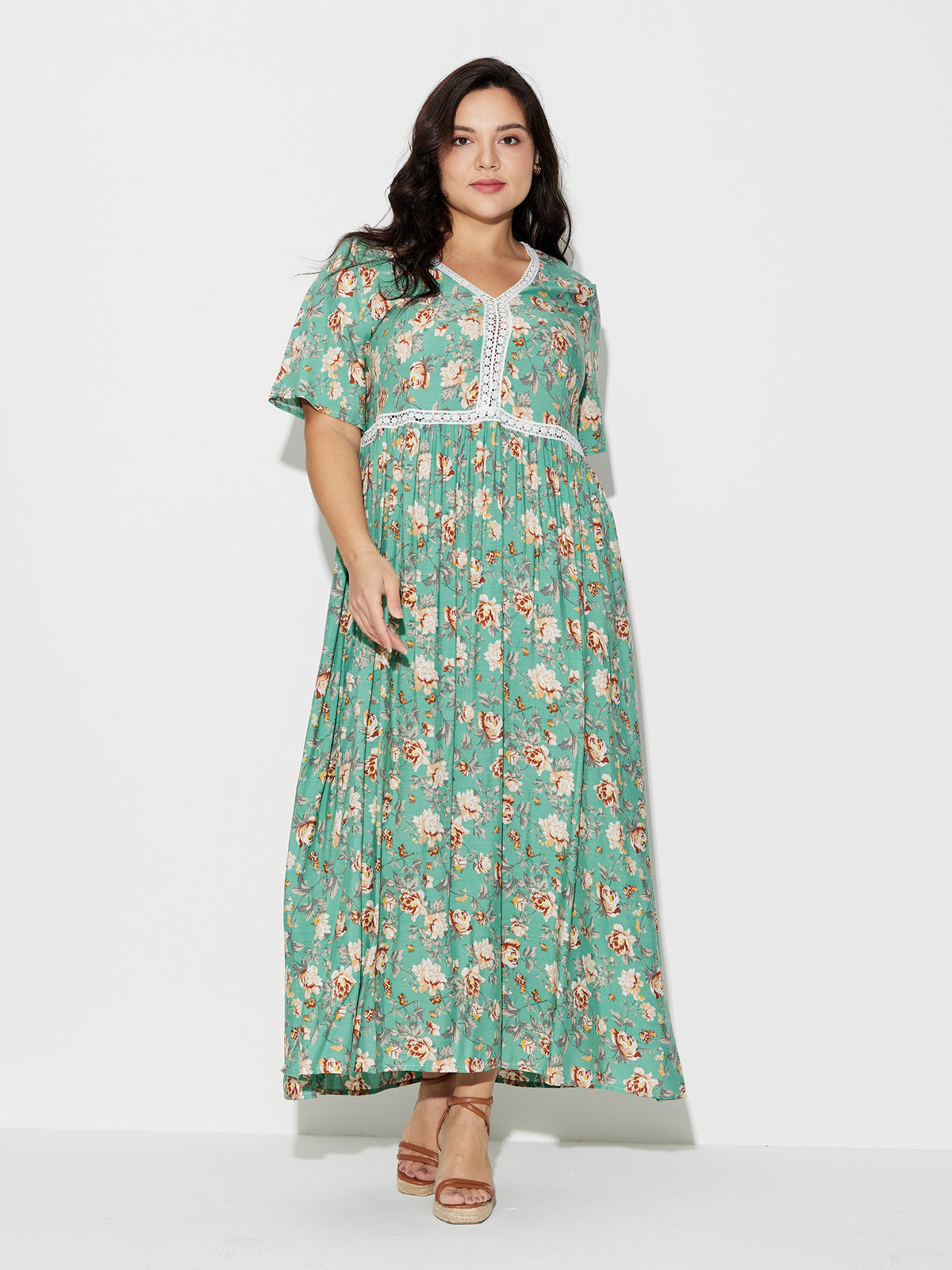 Plus Size Printed A-Line Dress 120637