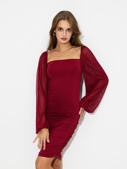Patchwork Bodycon Dress 118262