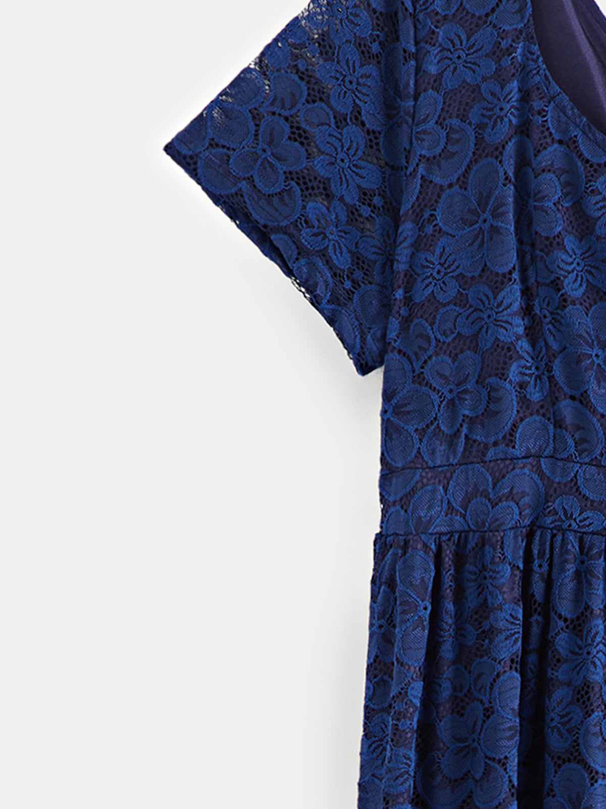 Plus Size Lace A-Line Dress 121227