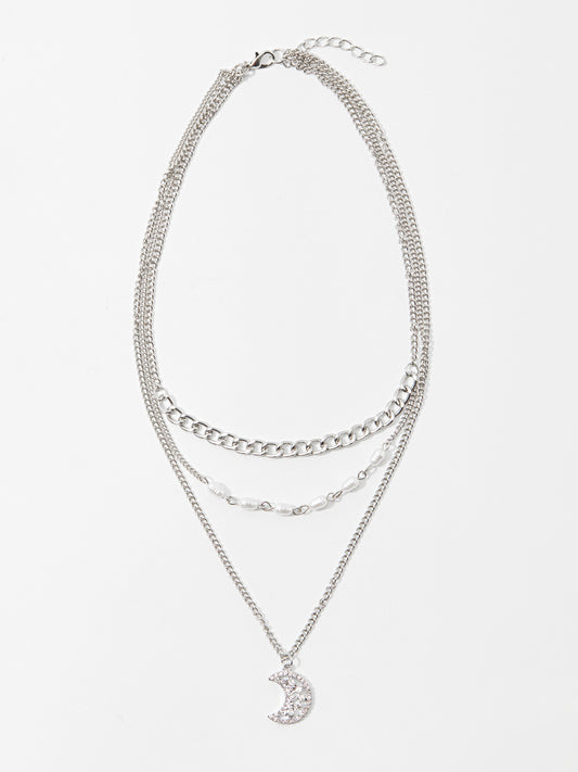 Crescent Shaped Multi-Layered Necklace 120580
