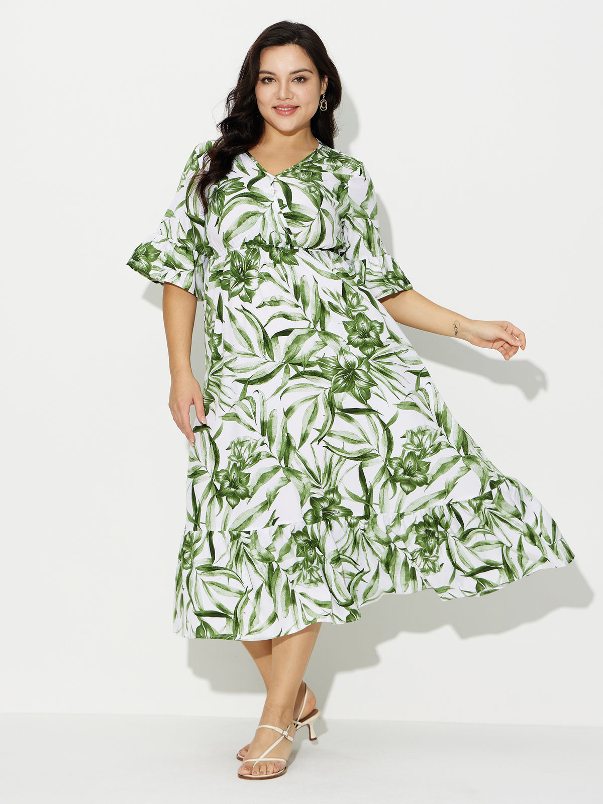 Plus Size Printed A-Line Dress 121159