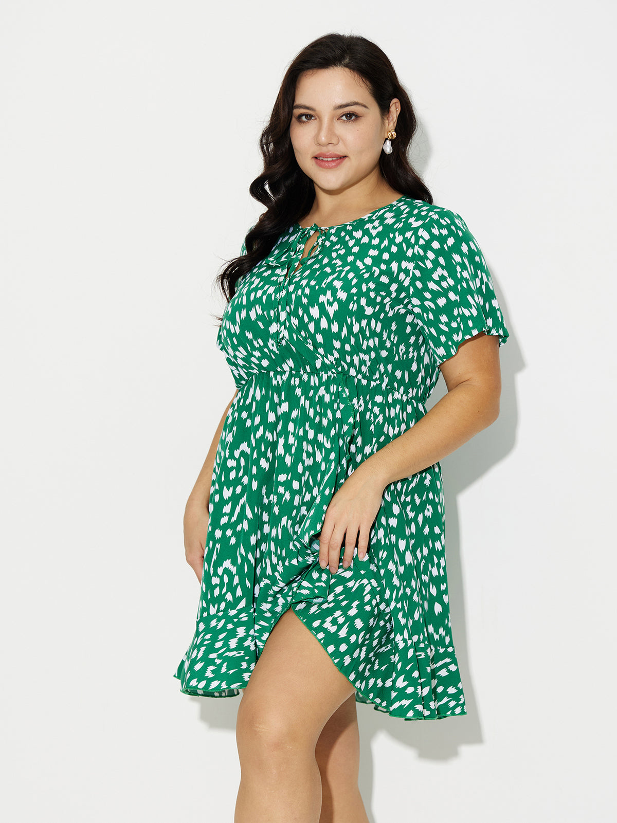 Plus Size Printed A-Line Dress 121352