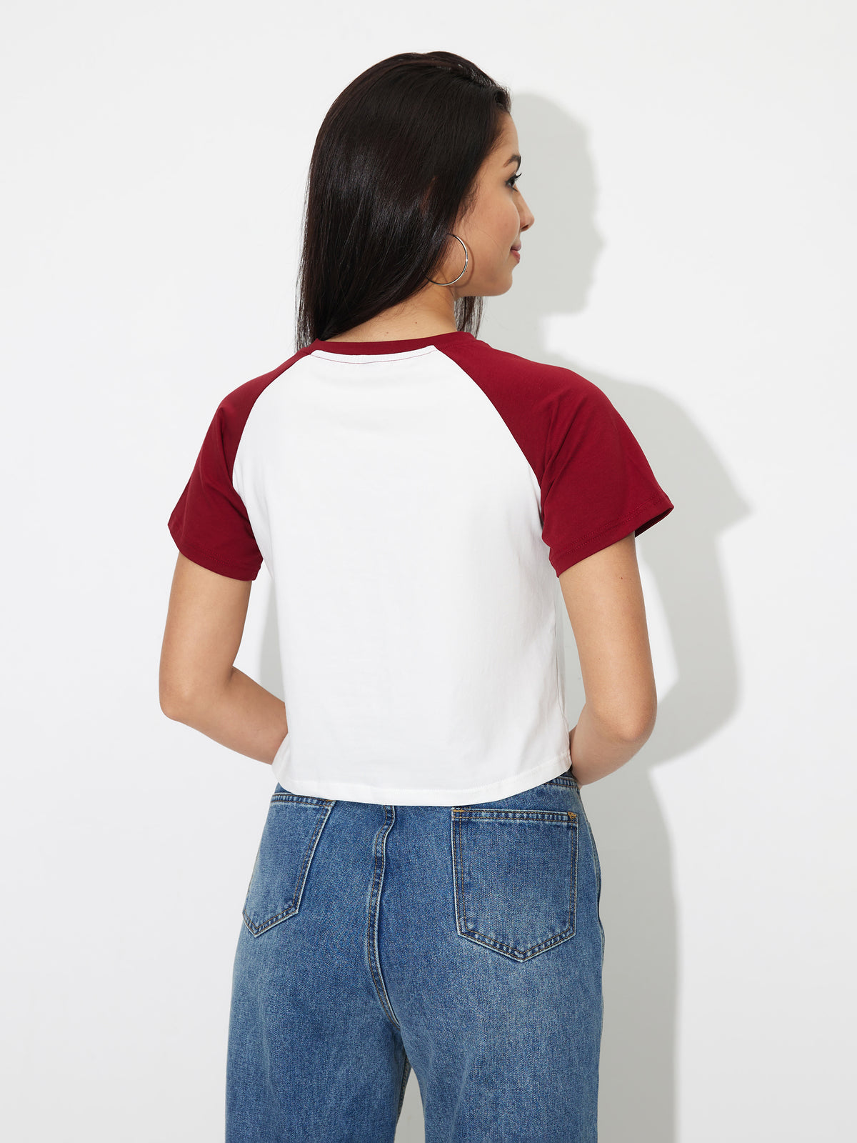 Raglan Sleeve Crop T-Shirt 121300