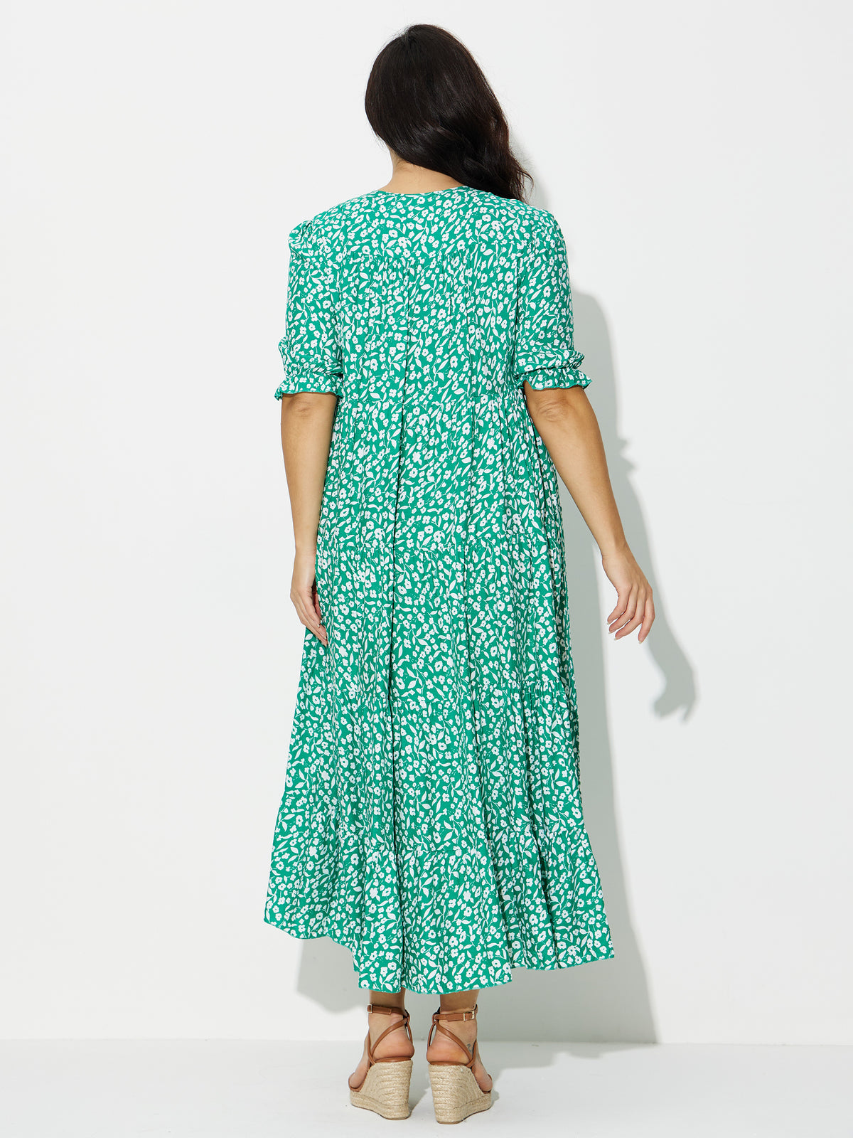 Plus Size Printed Empire Dress 121149