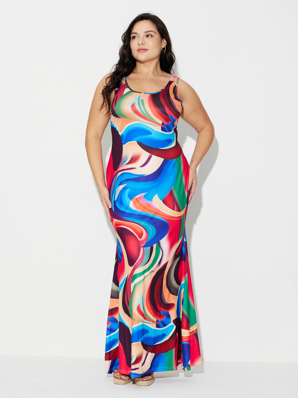 فستان غمد مطبوع مقاس كبير 120562