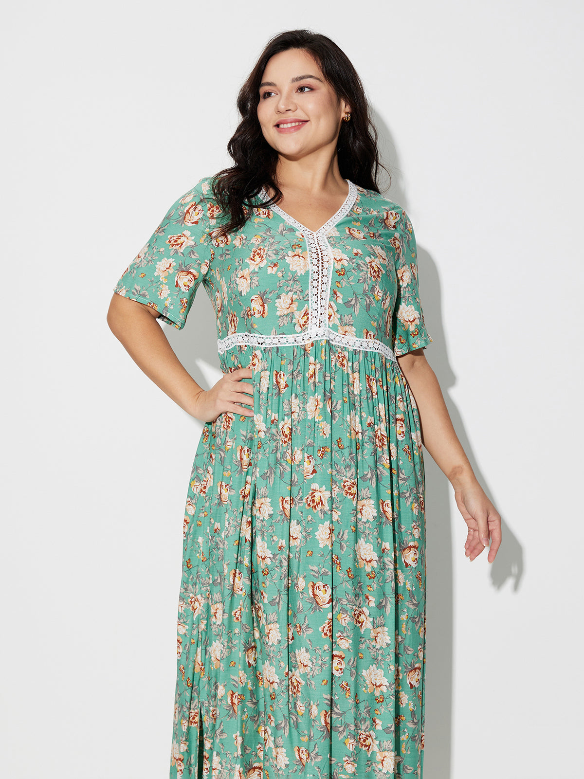 Plus Size Printed A-Line Dress 120637