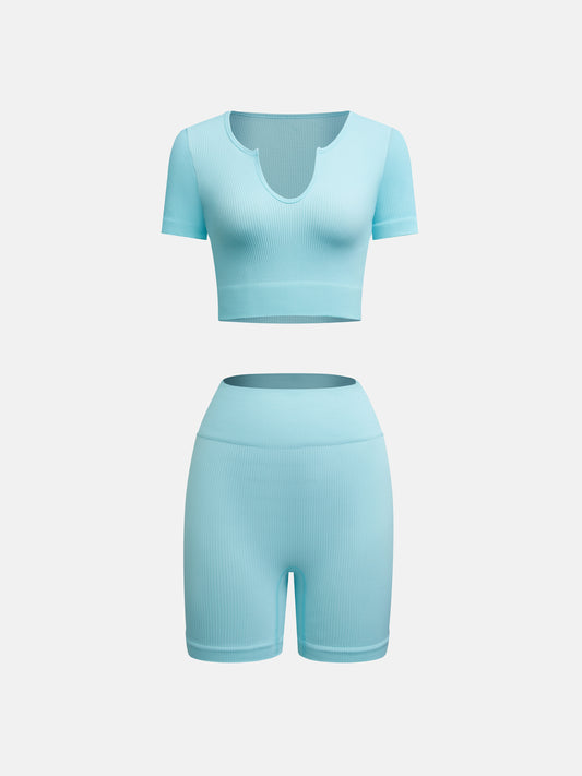 Crop Top & Gym Shorts Set 121364