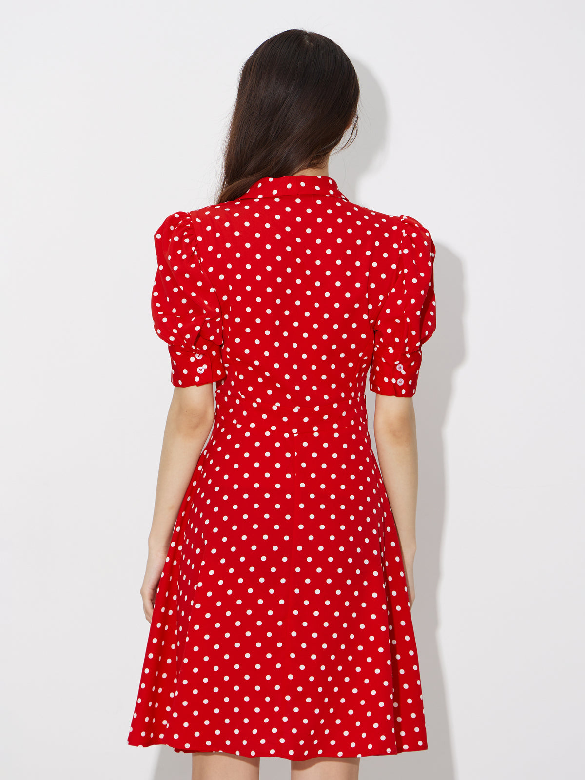 Polka Dot Printed Wrap Dress 120856
