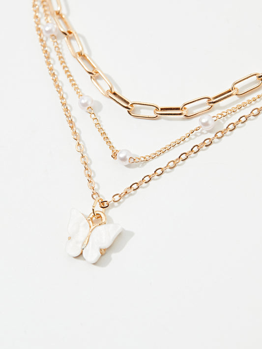 Butterfly Design Multi-Layered Necklace 120559
