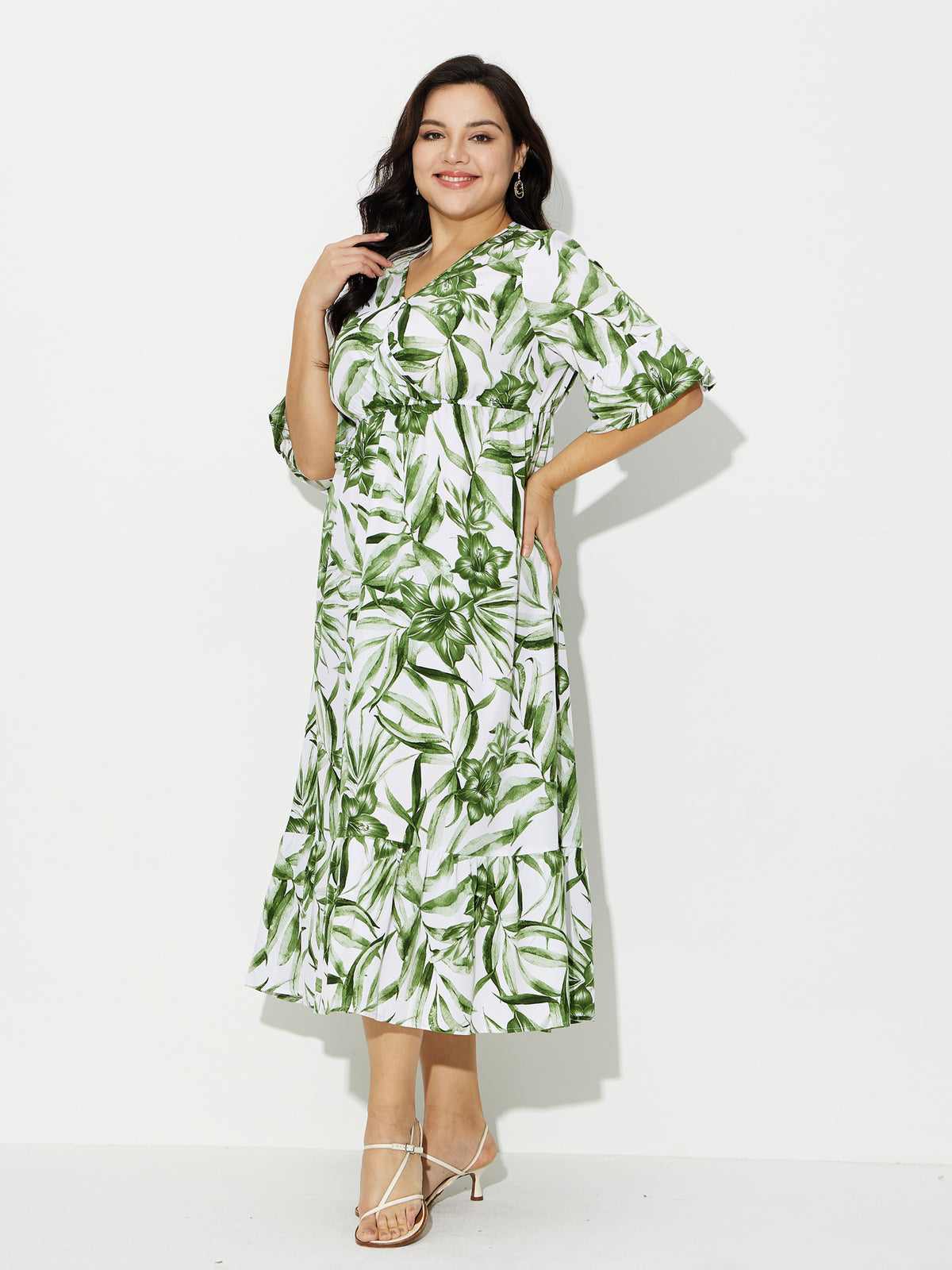 Plus Size Printed A-Line Dress 121159