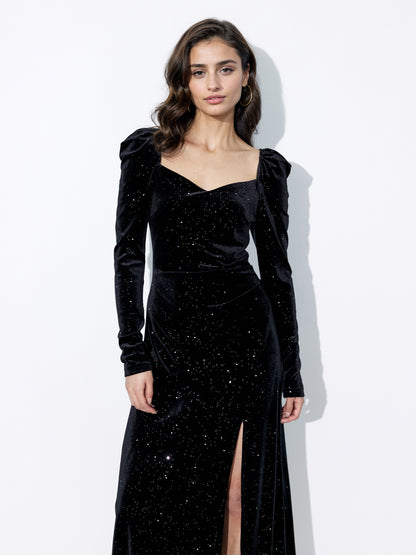 Gathered Embellished Maxi Dress 117555