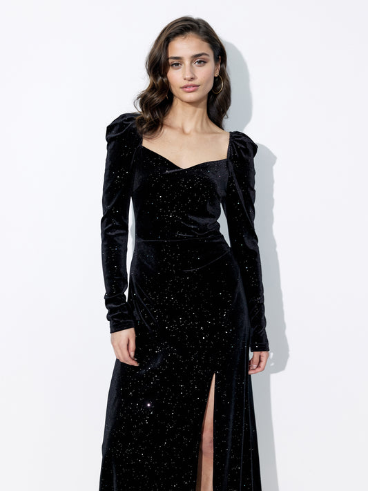 Gathered Embellished Maxi Dress 117555