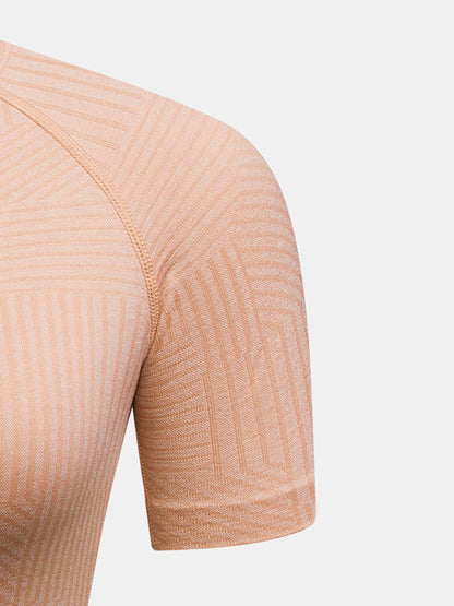 Striped Crop Sports T-Shirt 120349