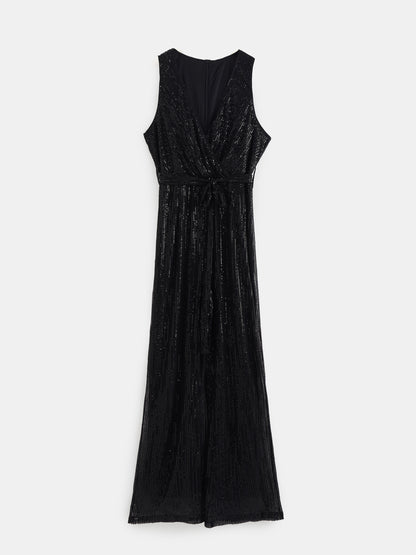 Plus Size Sequined Jumpsuit 120760