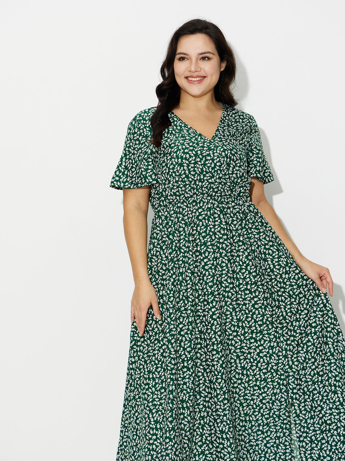 Plus Size Printed A-Line Dress 121183