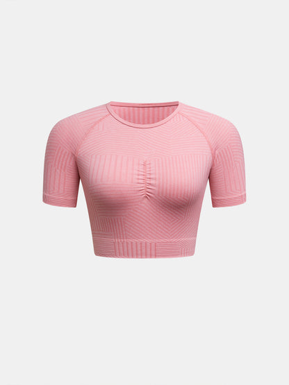 Striped Crop Sports T-Shirt 120349